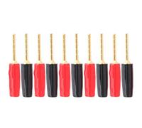 Lyws 10PCS placcato oro 2 mm spine a banana speaker connettori pin punta a vite