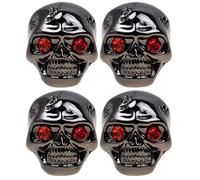 Lyws 4pcs chitarra elettrica testa del cranio volume tono manopole di controllo per chitarra, Nero