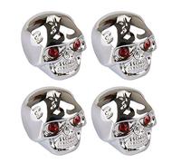 Lyws 4pcs chitarra elettrica testa del cranio volume tono manopole di controllo per chitarra, Silver