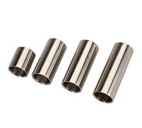 Lyws 4pcs cilindro in acciaio INOX tubi chitarra diapositive set argento pieghettato