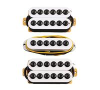 LYWSMSK 3PCS Invader Style Chitarra Humbucker Pickup/Single Coil Pickup Set Collo & Medio & Ponte N/M/B (HSH, Bianco)
