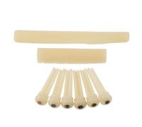LYWSMSK Capotasto e sella in osso per chitarra acustica non sbiancata e 6 piroli per ponte, con guscio perlato, compatibili con chitarra acustica serie YMH LL/A