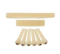 LYWSMSK Capotasto e sella in osso per chitarra acustica non sbiancata e 6 piroli per ponte W/Pearl Shell Dot set compatibile con chitarra acustica YMH FG