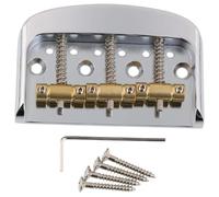 LYWSMSK Ponte corto per chitarra Tele stile vintage con piastra in lega di zinco e ottone a 3 sellette per chitarra elettrica Tele (cromato)