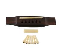 LYWSMSK Ponte per chitarra acustica in palissandro, sella e capotasto in vero osso non sbiancato e 6 piroli per ponte con conchiglia di abalone per chitarra acustica a 6 corde