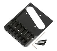 LYWSMSK Ponte per chitarra Telecaster a 6 selle, in ottone, resistente, asimmetrico, per chitarra elettrica stile Tele, 54 mm, colore: nero