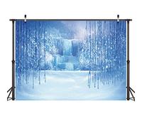 LYWYGG 7x5FT Natale Lnverno Ghiacciato Neve Ghiaccio Pendente Di Cristallo Fondali Fotografia Sfondo Per Bambini Studio Fotografico Oggetti Di Scena Sfondo CP-12