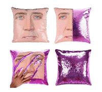 LYX Nicholas Cage Mermaid Paillettes o un'immagine, Magico Cuscino di tiro Copertura Decorativa Color-Cuscino, Due Colori tiro Cuscino (Color : C)
