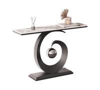 lyxamjrzyp Consolle Moderna in Pietra per Ingresso, Tavolo Console Stretto e Lungo con Struttura in Metallo, per Corridoio o Dietro Divano(Beige black,59in/150cm)