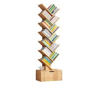 lyxamjrzyp Libreria ad Albero con Cassetto, Libreria ad Albero, Scaffale da Terra per CD, Film e libri, Ripiani Espositivi per Camera da Letto, Soggiorno e Ufficio in Casa(Yellow,158cm/62.2in)