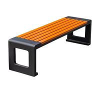 lyxamjrzyp Panchina da Giardino Esterna, Seduta con Telaio in Acciaio Zincato, Panchina Stretta per Cortile, Strada, Parco Comunitario, Piazza Pubblica(Black,70.8in/180cm)