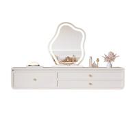 lyxamjrzyp Toeletta da Trucco con Specchio LED, Consolle da Parete Moderna per Spazi Ridotti, Vanity Desk Sospeso con Cassetti per Camera da Letto o Soggiorno(31.4in/80cm)