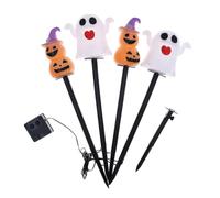 LYXBKSW Halloween Decorazioni Esterno, luci solari su picchetto Halloween | Lampade da paletto Zucca Solari 4-in-1, Impermeabili, Decorazione per Giardino, Prato, Festa(Multi-colored-2,2PCS)