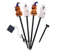 LYXBKSW Halloween Decorazioni Esterno, luci solari su picchetto Halloween | Lampade da paletto Zucca Solari 4-in-1, Impermeabili, Decorazione per Giardino, Prato, Festa(Multi-colored-1,4PCS)
