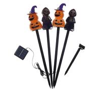 LYXBKSW Halloween Decorazioni Esterno, luci solari su picchetto Halloween | Lampade da paletto Zucca Solari 4-in-1, Impermeabili, Decorazione per Giardino, Prato, Festa(Multi-colored-3,2PCS)