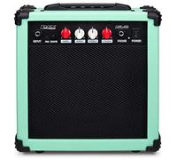 LyxPro Amplificatore per chitarra elettrica da 20 Watt, altoparlante integrato, jack per cuffie e ingresso AUX, include guadagno di volume e acuti e macinatura, verde