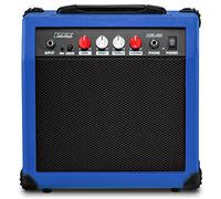 LyxPro Amplificatore per chitarra elettrica da 20 Watt, altoparlante integrato, jack per cuffie e ingresso AUX, include guadagno di volume dei bassi e alti e macinatura, blu