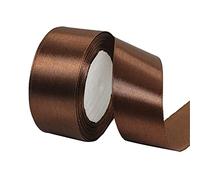 Lyxtiorn 25Yard Lungo 4 CM di Larghezza Nastro di Raso per Matrimonio Artigianato Regalo Involucro e Decorazione Natalizia Nastro di Raso Multicolore, caffè