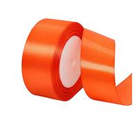 Lyxtiorn 25Yard Lungo 4 CM di Larghezza Nastro di Raso per Matrimonio Artigianato Regalo Involucro e Decorazione Natalizia Nastro di Raso Multicolore, Arancione