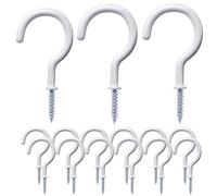 Lyxtiorn Confezione da 30 ganci a vite bianchi da 2,5 cm, ganci da appendere a soffitto, ganci per appendere piante, ganci per tazze in legno