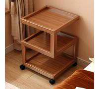 LYXWGRZD Carrello a 3 Ripiani con Ruote, Moderno Tavolino Salotto Laterale Mobile, Tavolini da Caffè per Piccoli Spazi, per Soggiorno, Ufficio, Camera da Letto(Thick board)