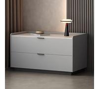 LYXWGRZD Comodino Moderno con 2 Cassetti, Comodini In Legno for Divani Con Piano in Pietra E Maniglie in Metallo, Comodino Cameretta, Comodino Camera Da Letto(Blauw,50x40x50cm)