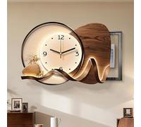 LYXWGRZD Copri Cassaforte a Muro Copertura Decorativa Silenzioso Dell'orologio da Parete, Copri Quadro Elettrico Design Scorrevole per Coperture Nascondersi(Brown A,25.6x17.7in/65x45cm)