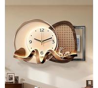 LYXWGRZD Copri Cassaforte a Muro Copertura Decorativa Silenzioso Dell'orologio da Parete, Copri Quadro Elettrico Design Scorrevole per Coperture Nascondersi(Brown B,39.4x27.6in/100x70cm)