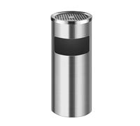 LYXWGRZD Posacenere Da Terra, Posaceneres Da Esterno in Acciaio Inossidabile, Pattumiera Commerciale, Con Secchio Interno, Adatto a Qualsiasi Luogo Pubblico(Silver)