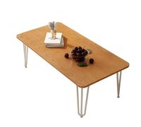 LYXWGRZD Tavolino Salotto Rustico, Tavolini Centrali Rettangolari in Legno, Tavolini Laterali per Soggiorno con 4 Gambe in Metallo(Yellow,100cm/39.3'')