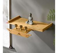 LYXWGRZD Tavolo Altare Del Buddha a Parete con Cassetto, Piccolo Tavolo da Meditazione, Tavoli da Preghiera Buddisti in Bambù per Riti, Piccoli Spazi(Natural,50cm/19.7'')