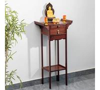 LYXWGRZD Tavolo da Altare Buddista, con Ripiano Estraibile e Cassetto, Tavoli da Meditazione in Bambù, per Rituali Spirituali di Preghiera(60 * 100cm/24 * 39'')