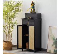 LYXWGRZD Tavolo da Altare in Bambù per Santuario, con Piastra Estraibile e Spazio di Archiviazione Chiuso, Tavoli per Meditazione e Preghiera, per Santuari e Templi(52cm/20.4'')