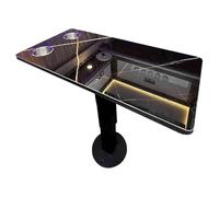 LYXWGRZD Tavolo da Pranzo per Camper, Pressione Manuale per Regolare L'Altezza, Tavoli da Camper con Gamba Del Piedistallo in Lega di Alluminio, per Barca, Yacht