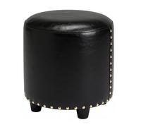 LYXXJRYBHD Poggiapiedi Rotondo, Piccolo Pouf Imbottito, Poggiapiedi Multiuso, Design Compatto e Leggero, per Soggiorno e Camera da Letto(Black,Large)