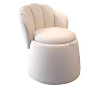 LYXXJRYBHD Sedia Trucco con Contenitore, Poltroncina Camera da Letto, Sgabello da Toeletta, Poltrona da Divano Rotonda, Sedia Moderna per Soggiorno, Camera da Letto, Club (Color : White)