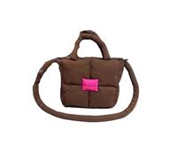 LYXYGMV Borsa tote trapuntata mini imbottita da donna, in cotone, for, borsa a tracolla morbida Per Viaggi, Lavoro, Palestra(Coffee)