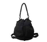 LYXYGMV Borse a tracolla imbottite morbide e casual da donna, borse a mano in nylon, semplici piccole tote Per Viaggi, Lavoro, Palestra(Black)