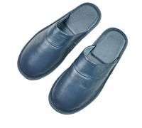 LYXYGMV Pantofole in vera pelle di mucca grandi dimensioni, for interni, primavera, autunno, uomo, donna, anziani, antiscivolo, casual, singole Per uso Domestico(529 Blue,42-43)
