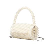 LYXYGMV Pochette da sera con perline a forma di cilindro donna fatta a mano Borsa sposa perle unica stilista a tracolla Per Matrimoni e Balli di Fine Anno(Color-01)