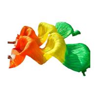 LYXYGMV Ventaglio di Danza del Ventre Veli Seta Reali 1pc Mano Sinistra + Destra Pratica Pratica Colore Tinto a Mano per Spettacoli Teatrali(Belly Dance Fans11,L-180x90cmReal Silk)