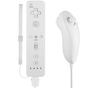 Lyyes Telecomando per Wii, Wii Remote e Nunchuck Controller con custodia in silicone e cinturino per Wii e Wii U (bianco)