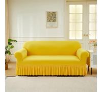 LYZIDEBAE Fodera per Divano Elasticizzata con Gonna A Balze, Copridivani Universali all-Inclusive Protezione per Mobili Traspirante Lavabile Facile da Montare per Soggiorno,2,1 Seater