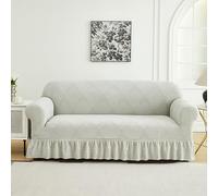 LYZIDEBAE Fodera per Divano Elasticizzata con Gonna a Balze, copridivano Jacquard Universale Poltrona Elastica Alta Divano Protezione per mobili Lavabile per Soggiorno Lounge RV,5,3 Seater