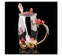 LyzqxHL Bicchieri, bicchiere in vetro smaltato isolato da 12,3 once - Tazza for la colazione da donna e famiglia for bevande fresche, acqua e uso quotidiano(High Style B)
