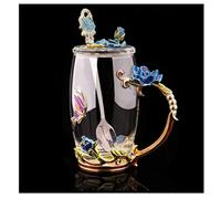 LyzqxHL Bicchieri, bicchiere in vetro smaltato isolato da 12,3 once - Tazza for la colazione da donna e famiglia for bevande fresche, acqua e uso quotidiano(High Style a)