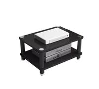 LyzqxHL Mensola for giradischi, mobiletto portaoggetti a torre, supporto audio-video moderno, mobiletto stereo in legno a 1/2/3/4 ripiani(Black,2 Tier)