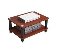 LyzqxHL Mensola for giradischi, mobiletto portaoggetti a torre, supporto audio-video moderno, mobiletto stereo in legno a 1/2/3/4 ripiani(Red,2 Tier)