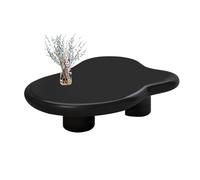 LyzqxHL Moderno tavolino da caffè in legno ottomano centro irregolare nero crema bianco nuvola eleganti tavolini da cocktail laterali for la decorazione del soggiorno di casa(Black,100x69x30cm)
