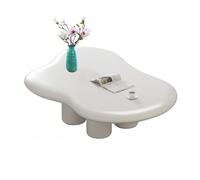 LyzqxHL Moderno tavolino da caffè in legno ottomano centro irregolare nero crema bianco nuvola eleganti tavolini da cocktail laterali for la decorazione del soggiorno di casa(White,100x69x30cm)